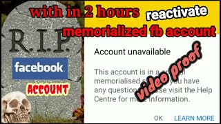 Warning fb timeline settings reactivate memorialized fb account within 2 hours with proof [upl. by Molini]