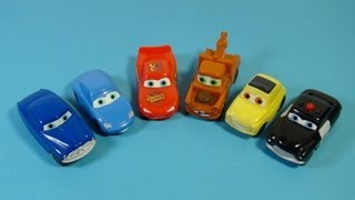 2006 DISNEY PIXAR CARS SET OF 6 KELLOGGS CEREAL MOVIE COLLECTIBLES VIDEO REVIEW [upl. by Weyermann]