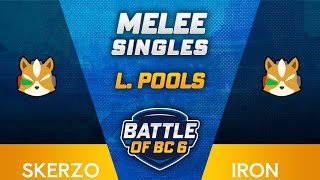 Skerzo Fox vs Iron Fox  Melee Singles Losers Top 64  Battle of BC 6 [upl. by Nnad821]