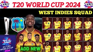 t20 world cup 2024 west indies squad  west Indies team new squad t20 world cup 2024 [upl. by Mcadams]