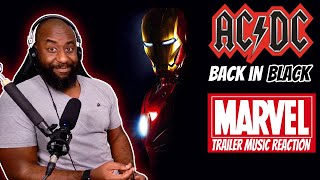 First Time Hearing ACDC  BACK IN BLACK  Marvel Trailer Music Reactions [upl. by Flagler]