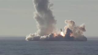 Russian Navy Borei Class Submarine Yuriy Dolgorukiy Firing Salvo Of Four RSM 56 Bulava SLBM [upl. by Alberik]