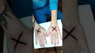 2 crosses tattooed on the hands tattoo tattooing blackworktattoo tattooartist tattoos inked [upl. by Nanon382]