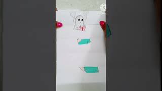 Bhute pore nebe 🥱paper folding art 💖cartooncomedyfunnyarttiktokviralshortsforyoudrawing [upl. by Chill]