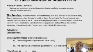 AP Statistics  911  Significance Tests The Basics pt1 Hypothesis Tests [upl. by Sonny897]