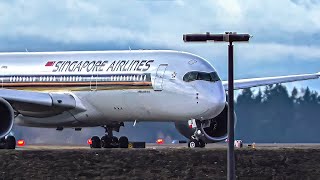 Singapore Airbus A350900 CLOSE UP Takeoff From Seattle WITH ATC [upl. by Jaal]