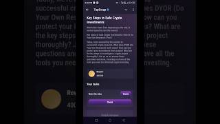 Key Steps To Safe Crypto Investment TapswapTapswap New Task Code [upl. by Alissa414]