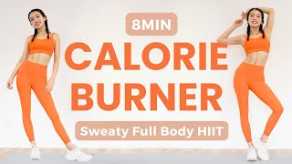 8min Quick HIIT Cardio Calories Burner  Standing amp No Equipment at home Fat Burn [upl. by Stoughton903]