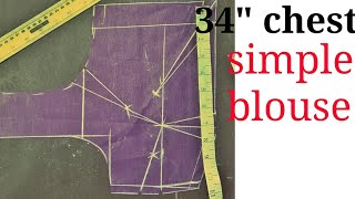 simple four darts blouse cutting in hindi by Blousrmasterquot [upl. by Derdlim]