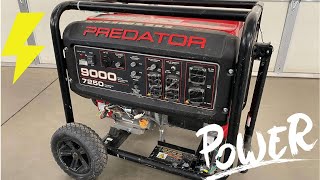 Predator 9000 Generator  Unboxing  Setup  Start up [upl. by Jarek]