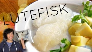 LUTEFISK amp LEFSE Taste Test  Norwegian lyetreated fish Christmas Dinner [upl. by Maurizia]