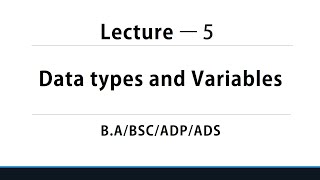 Data Types and Variables  Lecture5  VB Programming [upl. by Eceinej]