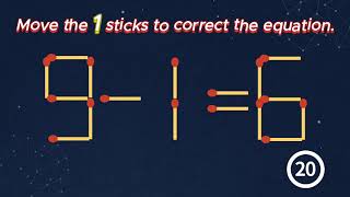 Matchstick IQ Puzzle  Correct the equation by Move 1 match stick Episode 59 [upl. by Ihcehcu]