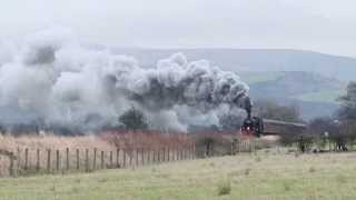 LNER B1 61264 Roars on its Loaded test run 10th Jan 2014 [upl. by Grubman]