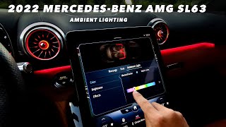 2022 Mercedes Benz AMG SL63  Ambient Lighting  WalkAround [upl. by Ocinom]