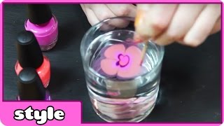 Nail Art Tutorial  Water Marble Nail Art  Easy Nail Art Designs for Beginners [upl. by Adams225]