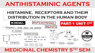 Antihistamine agents  Histamine  Receptors  Part 1 Unit 1  medicinal chemistry 5th semester [upl. by Reeva723]