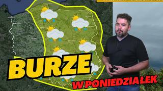 Opady we wtorek w Polsce południowo wschodniej BURZE i lokalnie intensywne opady w PONIEDZIAŁEK [upl. by Acinomahs]