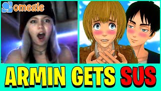 Omegle but Eren and Armin make it REALLY SUS VRChat VR [upl. by Nwahsear]