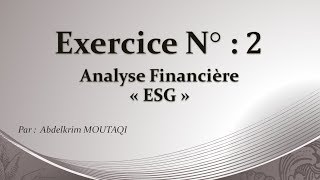 Analyse financière  Exercice N°  2 [upl. by Asital]