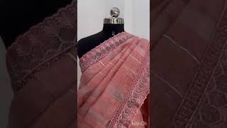 Catalog Saree with Embroidery Bordersarees designesaree DM 9666999387 for priceonline orders [upl. by Naiditch]