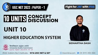 Higher Education System for UGC NET 2023  Paper 1  Unit 10  IFAS [upl. by Sucam548]