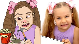 Diana Roma and sweetest stories  funny cartoon drawing meme 😂 [upl. by Ellerahc]