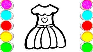 Frock Drawing Easy Step by Step How to Draw a Frock Kids Drawings [upl. by Yahs111]