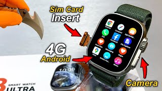 4G Android SmartWatch With SimCard Insert⚡️ X8 Ultra 4G with Camera Better than S8 Ultra 4G  ASMR [upl. by Alli]