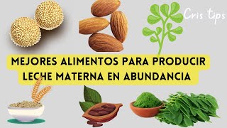 Los 8 mejores alimentos para producir mas leche materna [upl. by Ltney404]