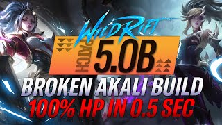 WILD RIFT  INSANE AKALI BUILD 100 HP IN 05 SECONDS Sovereign Akali Gameplay Guide Build Runes [upl. by Hodgkinson]