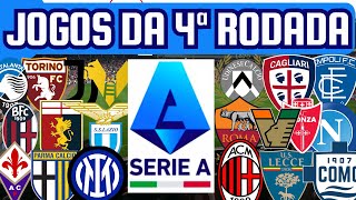 PRÓXIMOS JOGOS DA SERIE A ITALIANA 4ª RODADA 3008 a 0109 [upl. by Akirehs]