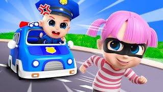 Police Car Chase Thief  Baby Police Song  More Bibiberry Nursery Rhymes amp Kids Songs [upl. by Felizio]