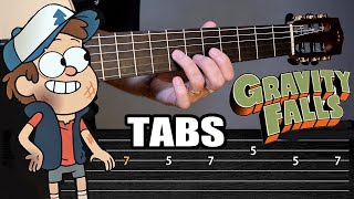 Como tocar la canción de Gravity Falls en guitarra acústica  Tabs acordes y backing track TCDG [upl. by Jolie]