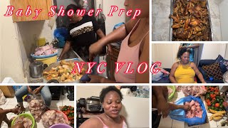 LIVING IN NYC VLOG Baby Shower Prep Vlog  Food  Drinks  Salon Visit  34 Weeks Pregnant [upl. by Kellen777]