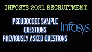 INFOSYS 2021 ONLINE TEST PSEUDOCODE SAMPLE QUESTIONS  PREVIOUSLY ASKED QUESTIONS [upl. by Yekcin891]