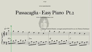 Passacaglia Pt 2  Easy Piano  Georg Friedrich Händel [upl. by Alistair]