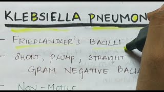 Klebsiella pneumoniae  Microbiology  Handwritten notes [upl. by Llenrag]