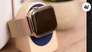 Review Apples Gold Milanese Loop Apple Watch Band [upl. by Aynnat175]