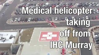 Medical helicopter taking off from Intermountain Medical Center in Murray Utah 60FPS [upl. by Bess732]