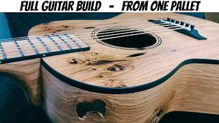 I built this guitar ENTIRELY out of a single pallet Watch Full build in 25 minutes [upl. by Sordnaxela]