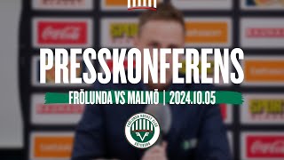 Presskonferensen efter Frölunda  Malmö [upl. by Saidnac622]