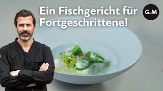 Rezept Zander mit grünem Gemüse von Andreas Caminada  GaultMillau Schweiz [upl. by Caressa]