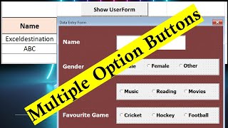 Excel VBA UserForm with Multiple Option Buttons  VBA Code for Option Buttons [upl. by Llener994]