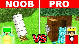 NOOB vs PRO SECRET TREE HOUSE Build Challenge in Minecraft [upl. by Adnavoj876]