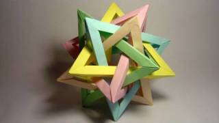 Origami Five Intersecting Tetrahedra complete assembly [upl. by Strong]