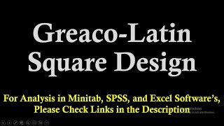 GraecoLatin square design part 2  Latin Square Design  Design of Experiments [upl. by Ramsdell]