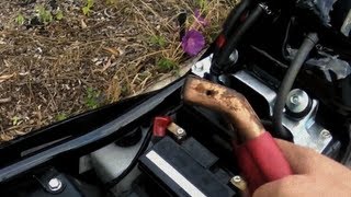 How To JumpStart a Dead Motorcycle Battery [upl. by Ayirp]