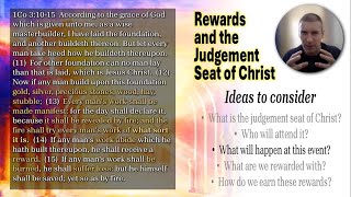 Rewards and the Judgement Seat of Christ Part 3 Wood hay and stubble [upl. by Eihs235]