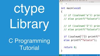 ctype Library  C Programming Tutorial [upl. by Ajiram]